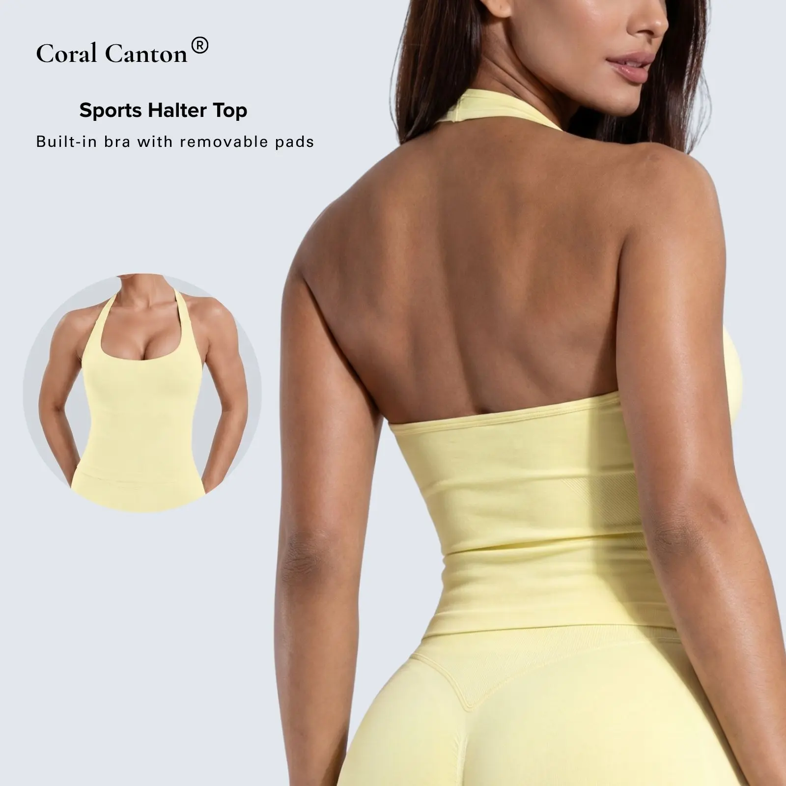 Coral Canton Sports Halter Top BackToSchool