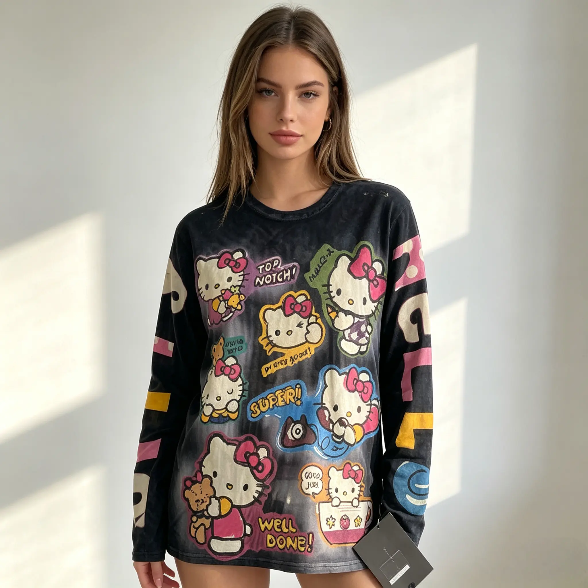 Women's Official Sanrio Hello Kitty Mesh Clothes - Sun Protection, Cooling Fabric Base Layer T-Shirt