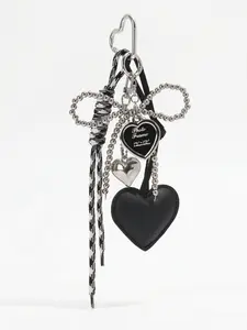 Handmade Braided Rope Bag Charm with Ribbon Bow, Cute Pearl Keychain for Women & Girls, Versatile Phone Strap & Purse Hanging Accessory