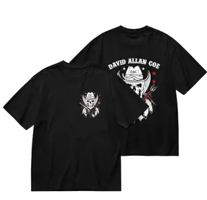Women's Classic Cotton Short-Sleeve Garment - Vintage Skull Cowboy Graphic T-Shirt, Southern Rock Outlaw Tee, Customized Option, Fast Same-Day Ship, Father’s Day Gift for Country Western Lovers, Retro Rodeo Casual Wear
