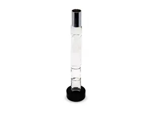 HomeRoots 590246 11 in. Silver, Clear & Black Crystal Tabletop Taper Candlestick