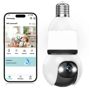 Hawkray 4MP Light Bulb Security Camera with Color Night Vision 5G & 2.4GHz Wireless Indoor Outdoor Motion Detection 360° Remote Viewing Real-Time Alerts