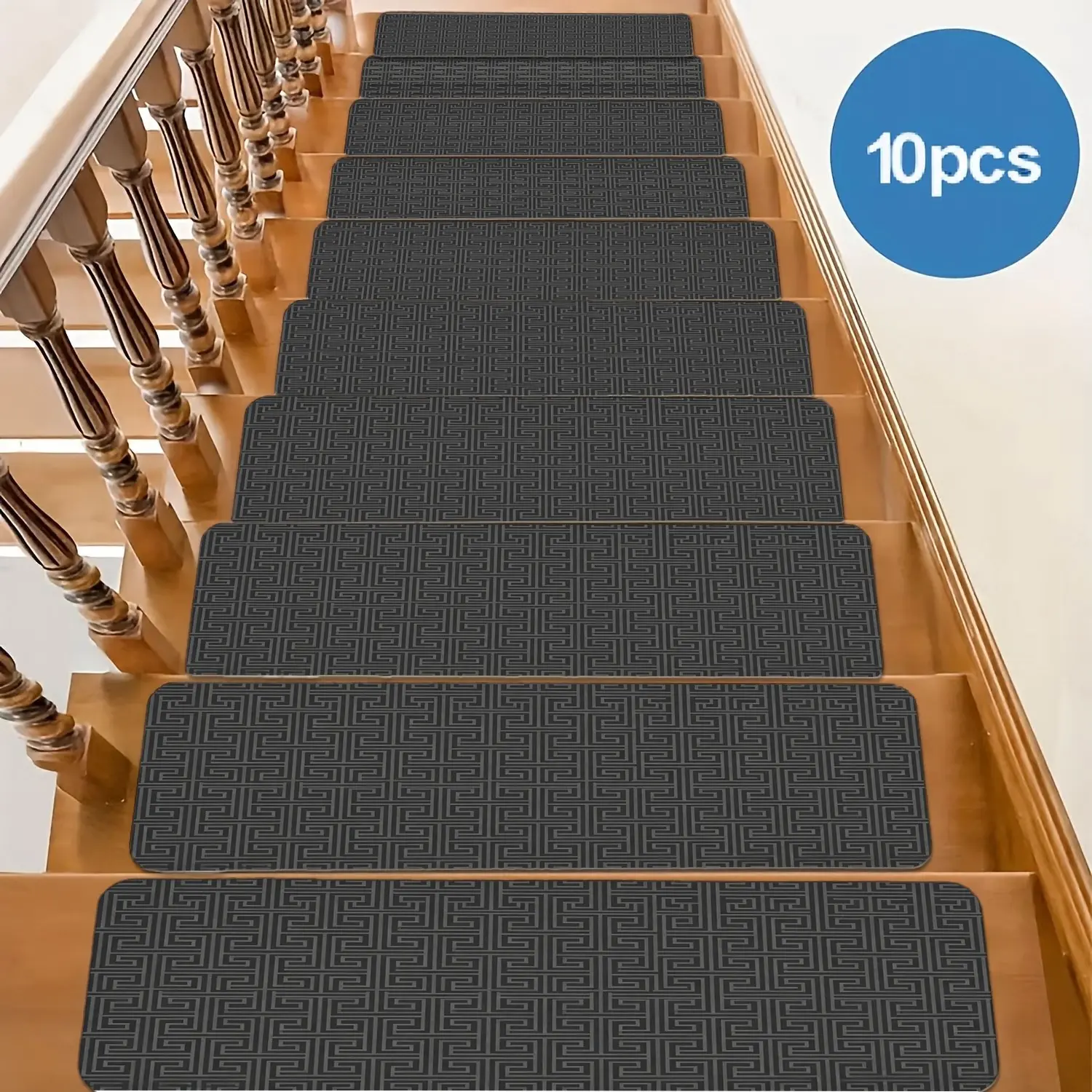 Geometric Classical Style Anti-Slip Stair Carpet, Stair Runner, Stair Tread Rug, Decorative Rug, Home Decor Rug for Indoor Outdoor Steps, Wood Flooring Use, Perfect Gift