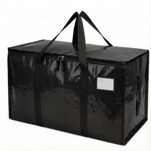 24 Gallon Extra Large Heavy Duty Foldable Moving Bags With Carrying Handles, Zippers and Tag Pocket, Outdoor Camping, water proof Organiser