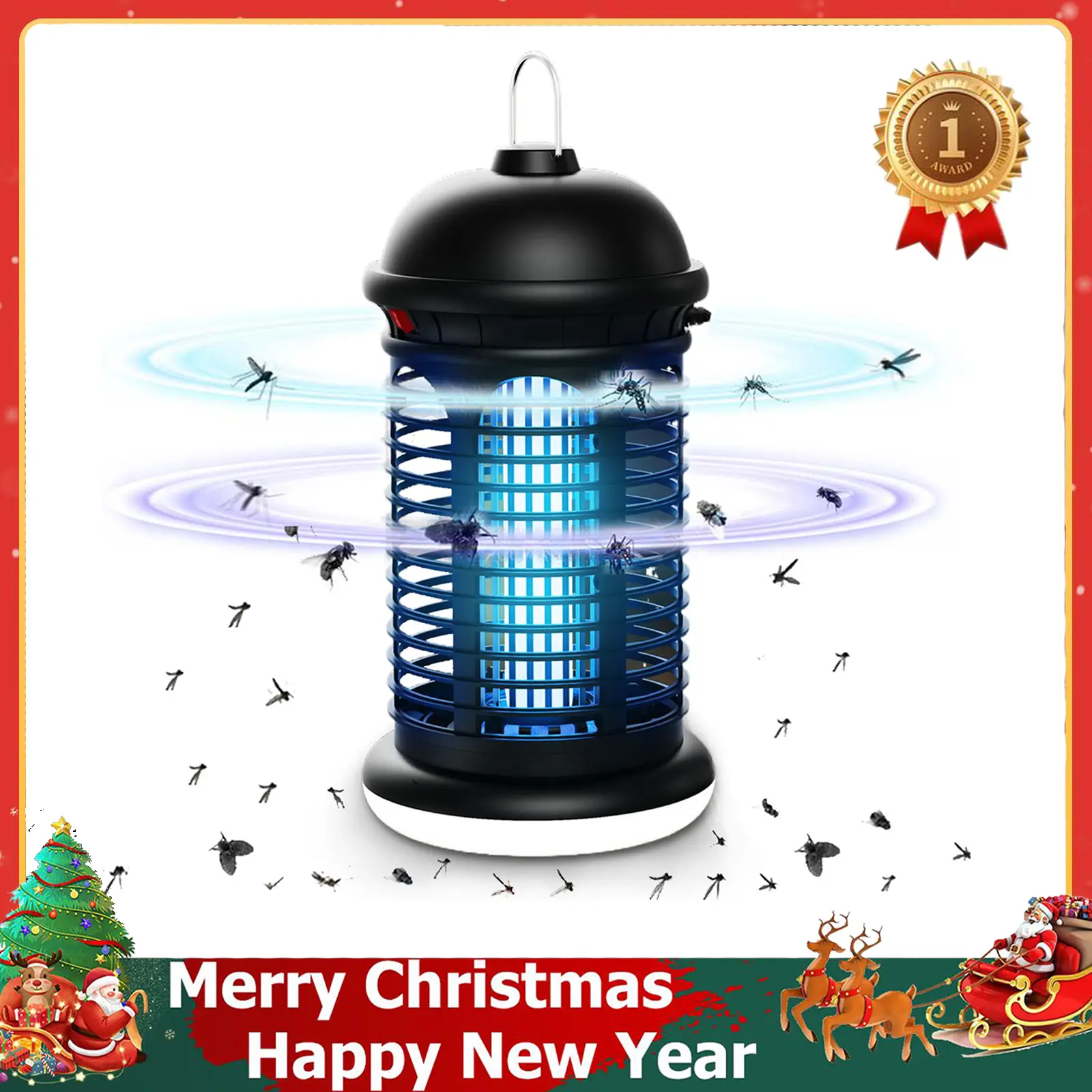 Electric Mosquito Zapper Outdoor Indoor, Bottom LED light Bug Zapper Fly Trap Insect killer for Summer Home, Backyard, Patio, Garden, New year and chr