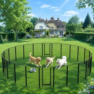 【Heavy Duty】Yaheetech Dog Playpen 6/8/12/16 Panels Metal Pet Playpen, Outdoor Indoor Dog Exercise Barrier Fence, 24/32/40/47 inch summervibes