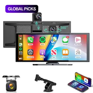11.26 Inch Wireless Car Play Screen, Car Video Player with 4K 360° Rotatable Dashcam, Car Audio Receiver with BT, AUX, FM #GLOBAL PICKS