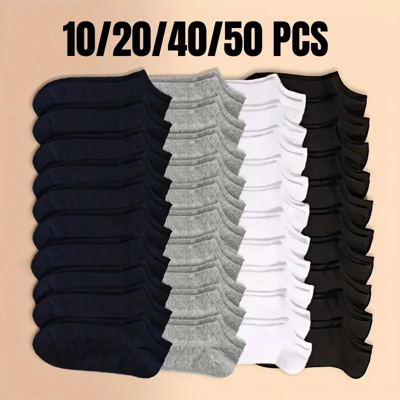 Women's Athletic Stripe & Plain No-Show Socks, Breathable Low Cut Ankle Liners for Activewear and Everyday Use, Sport, Sportswear, Fringe, Easter, Socks For Women, Birthday, Sport Casual, All Seasons, Basic, Poly-Cotton Mix