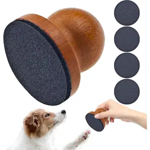 Dog Nail File with 4Pcs Replaceable Sandpaper, Dog Scratch Pad for Nails Stress-Free Nail Filing for Dogs Mini Nail Scratch Board for Dog ergonomic wooden handle