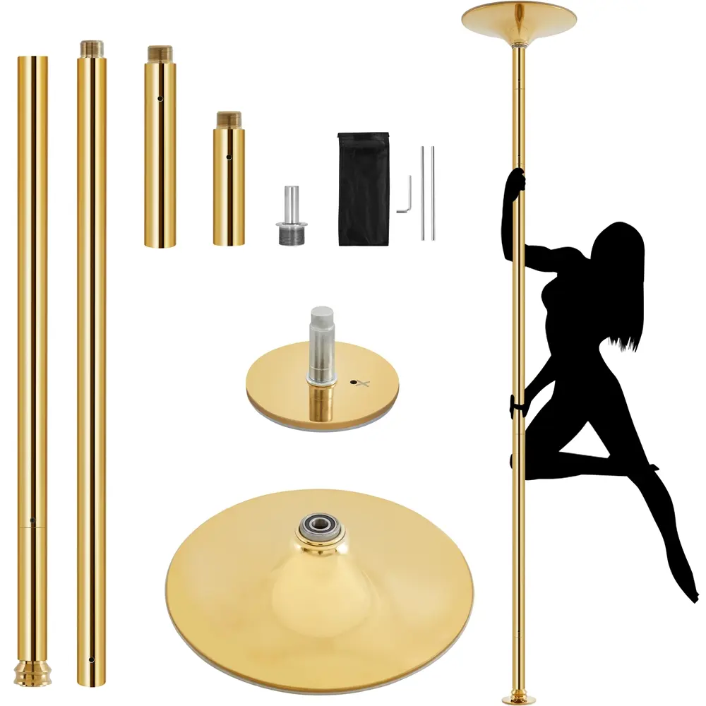 Costoffs 45mm Portable Dance Pole for Home Workout, Titanium-Plated Steel with Spinning & Static Modes, Adjustable 7'-9', 500 lb Weight Capacity