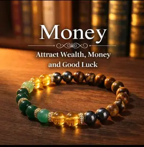 Money Bracelet with Hematite and Tiger's Eye - Lucky Bracelet - Attract Wealth, Abundance and Prosperity