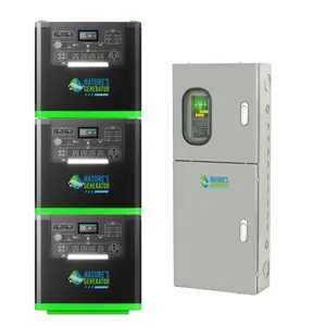 Natures Generator 3 Packs 3840Wh Solar Generator + 125A Automatic Transfer Switch, Lithium Batteries, 6000W Power Station for Home Backup, RVs, Emergencies, Power Outages, and Outdoor Camping