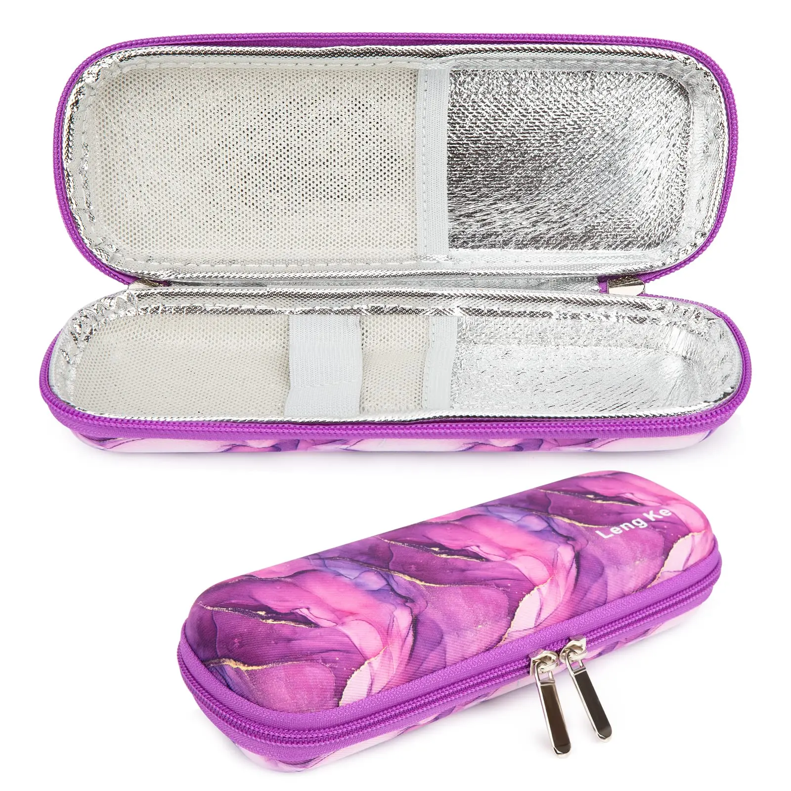 Insulin Cooler Travel Kit - Compact Aluminum Foil Insulated Storage Bag with Multi-Layered Thermal Barrier, Water-Resistant Splash-Proof Shell, Luggage-Ready Size for Diabetic Medication, Insulin Pen & Supplies