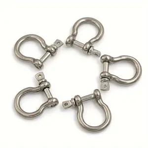 5pcs M4 Stainless Steel Heavy Duty Bow Shackle with Screw Pin for Rigging and More!