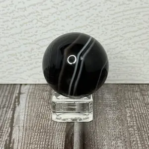 Black Banded Agate Sphere