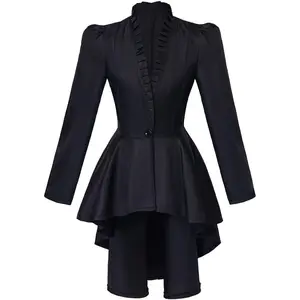 Women's Steampunk Victorian Jacket Coat Medieval Vintage Gothic Tailcoat Long Sleeve Tuxedo Shirt