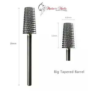 Maika’s Nails Drill Bit Cone Carbide Medium Grip 39mm Big Tapered Barrel 6.6mm x 13mm Nail Art Tool
