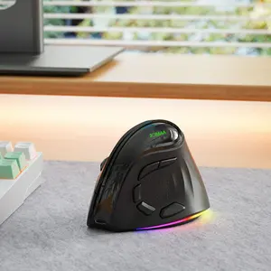 Dual Mode RGB Rechargeable Wireless Vertical Ergonomic Mouse, 5 Side Buttons, Max 8400 DPI, for PC Computer Notebook Laptop, for Windows 11 10,  iPad OS, Android