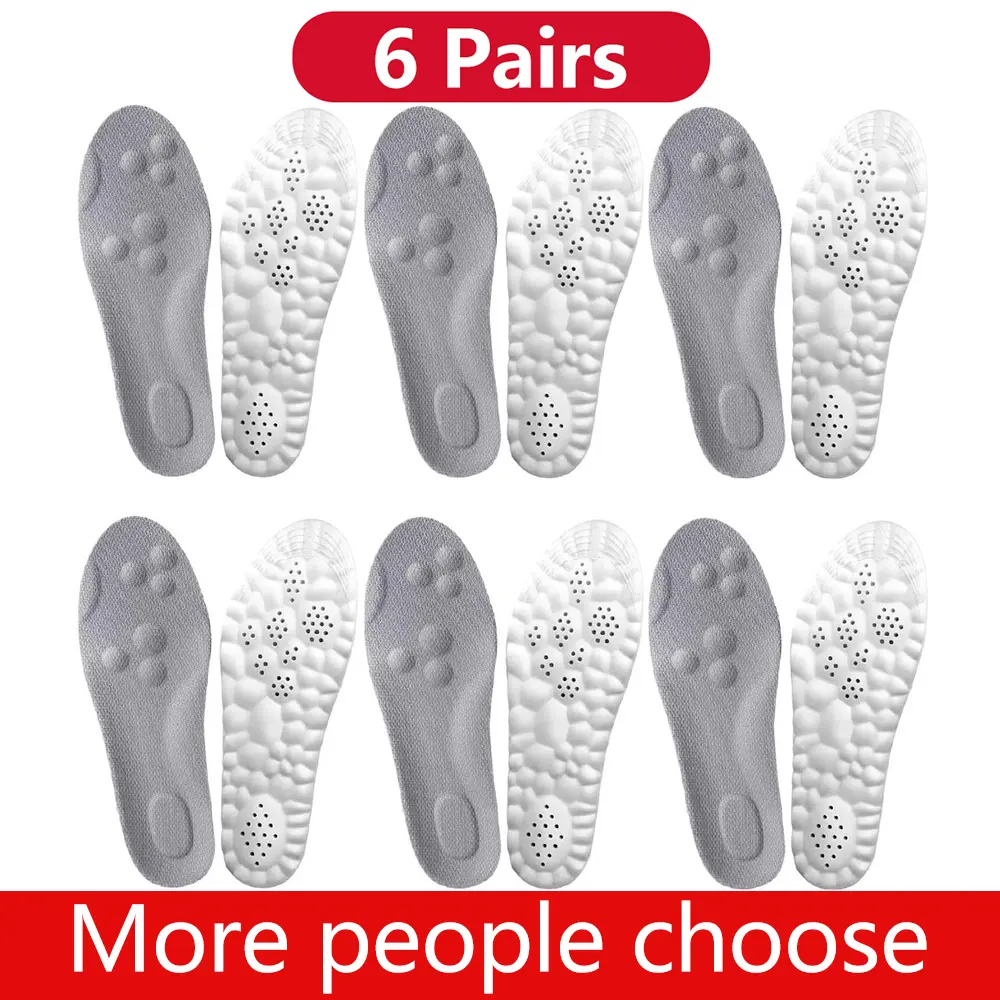 4D Cloud Cushion Shoe Insoles for Men & Women, Shock Absorbing Anti-Fatigue Foot Inserts, Soft Cloud Elastic Support Replacement Shoe Pads to Relieve Arch, Heel & Plantar Fasciitis Pain