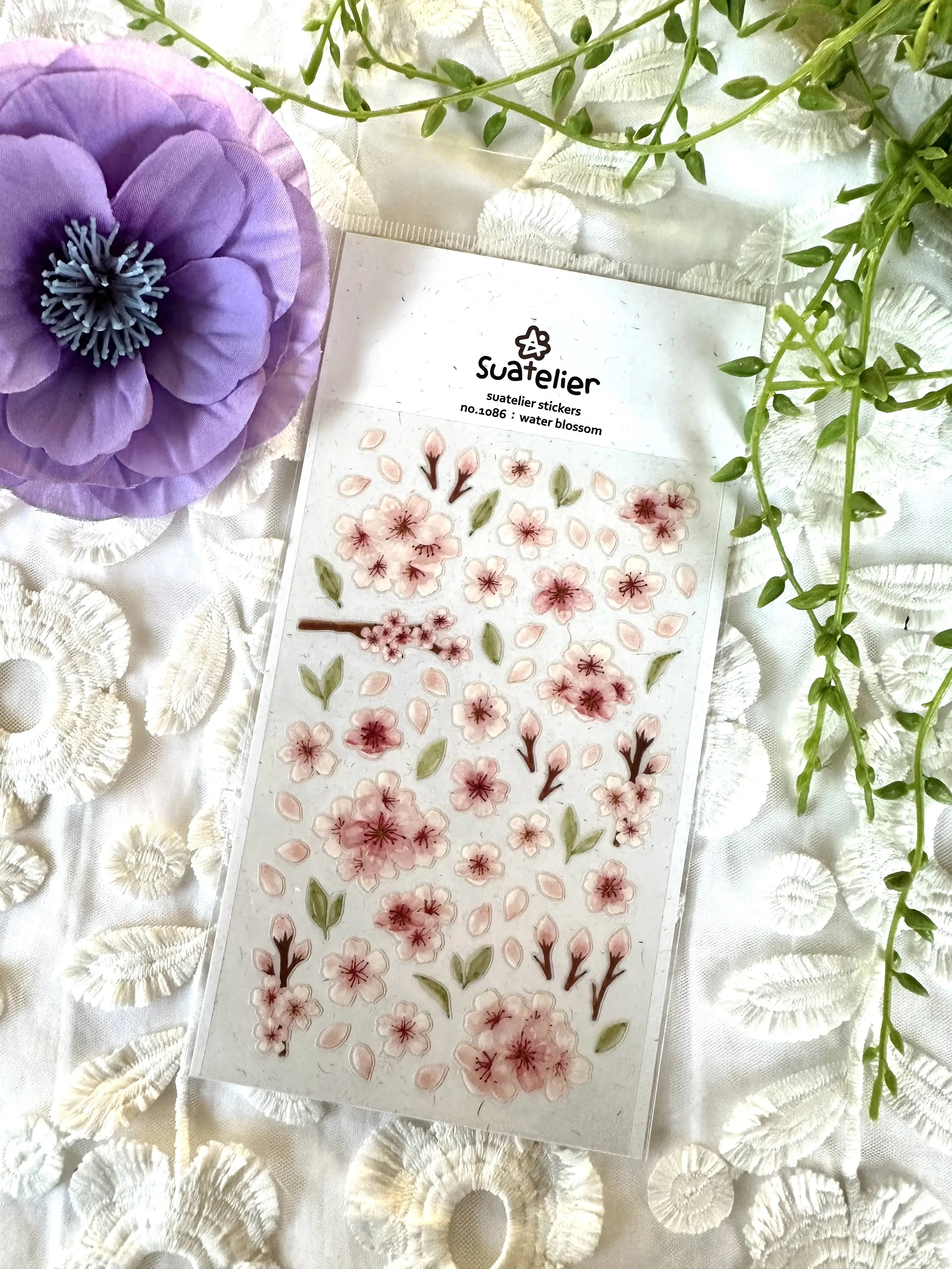 Water Blossom Suatelier Stickers for planners and journals