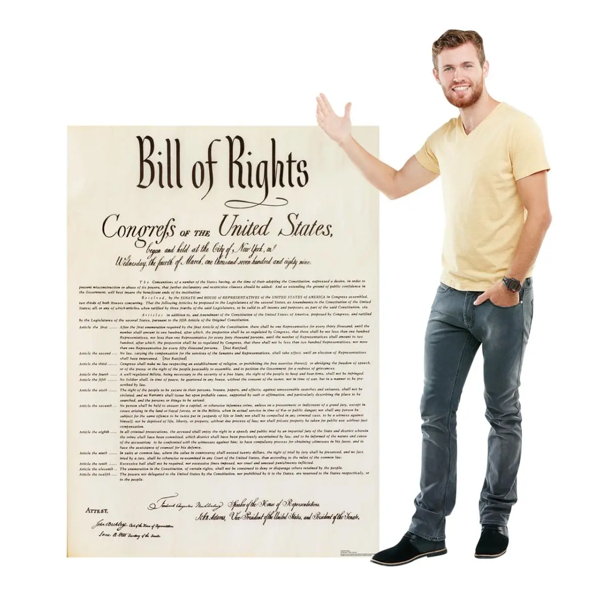 Advanced Graphics Bill of Rights Cardboard Cutout Standup with Easel, 62x45 in Decorative Photo Decor, Unique Gift for Teachers, Parties & Home Supplies Displays