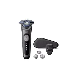 Philips WetDry Electric Cordless Shaver W3 Heads Black with 3 Replacement Heads and Travel Case