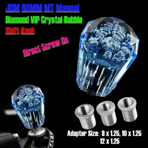 VIP Style 60mm Manual MT Diamond Crystal Bubble Shifter Knob Universal