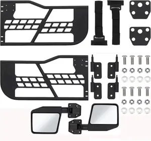 【GARVEE】Off Road Tubular Trail Doors with Side View Mirror Compatible with 2018-2025 Wrangler JL 2 Door, Set of 2 Half Tube Doors for Offroad Trail Adventure