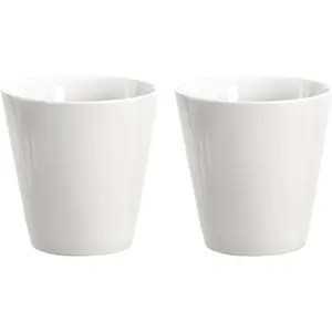 2 Pcs Simple White Ceramic Mouthwash Cups Bathroom Brushing Cup 9 Oz