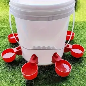5-Piece Automatic Poultry Waterer Feeder Set, Plastic Chicken Drinking System, Electric-Free Self-Filling Waterers for Ducks Geese Turkeys Rabbits
