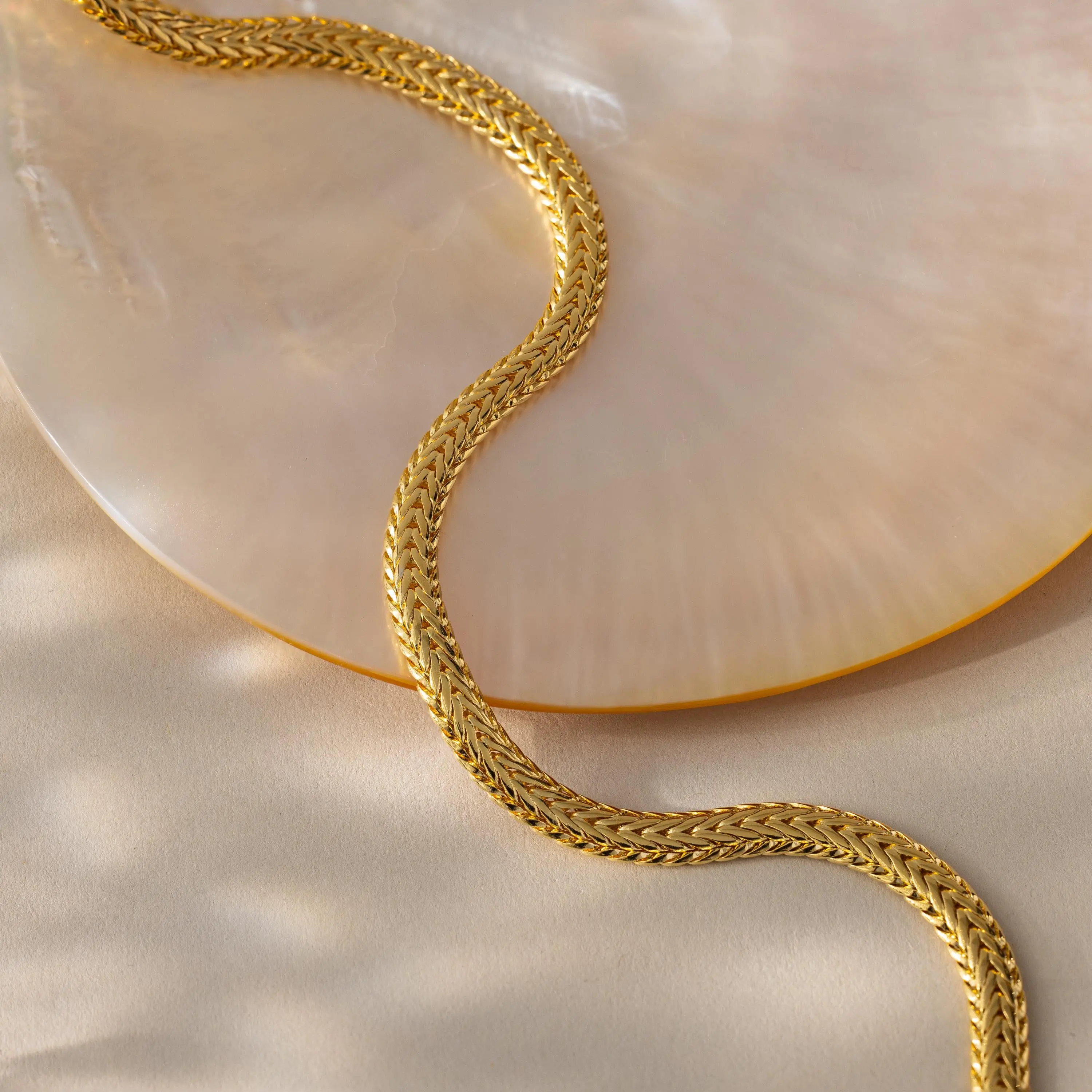Thick Mesh Chain Necklace by Caitlyn Minimalist - Foxtail Chain Necklace - Double Woven Statement Necklace - Chunky Summer Jewelry - Gift for Best Friend