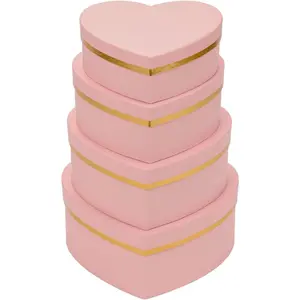 Boxes with  for Present - Heart-Shaped Flower Arrangements Set of 4 Floral Boxes for Bridesmaid, Proposal, Wedding, Birthday
