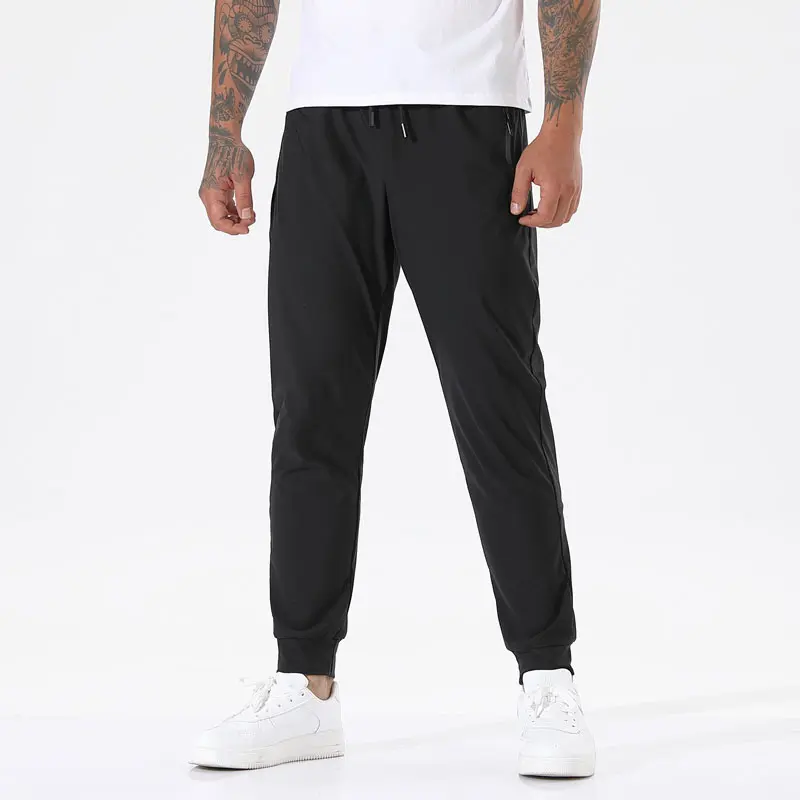 Men’s ice silk quick-dry jogger sweatpants — breathable, cool summer casual long pants for fitness and running Menswear Trouser Plain Workout