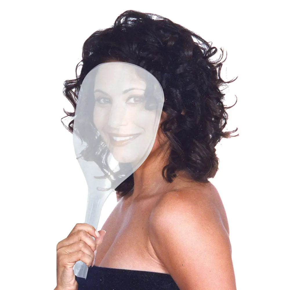 Transparent Face Shield for Hair Styling, Lightweight Plastic Protector for Adults with Slim Handle, Compatible with Protective Masks, Protective Mask