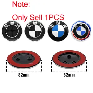 1Pcs ABS 2/3Hole 82mm Car Hood Front Emblem Tail Rear Trunk Badge Logo Accessories For BMW M Performance E46 E60 G20 G30 M3 M5 F20 F30 F10 F11