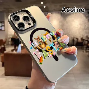 Magnetic Phone Case for iPhone 15 16 14 Pro Max 13 12 11 XR XS Plus Easter Bunny Joy Matte Military-Grade Drop Protection Silicone Cover Cellphone Protective