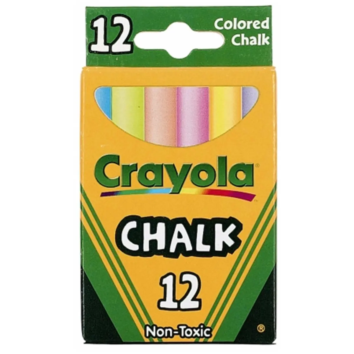 Crayola LLC 51-0816 Colored Chalk, 12 per Card, Assorted Colors, Tuck Box for Children (Office Stationery Writing Tool)