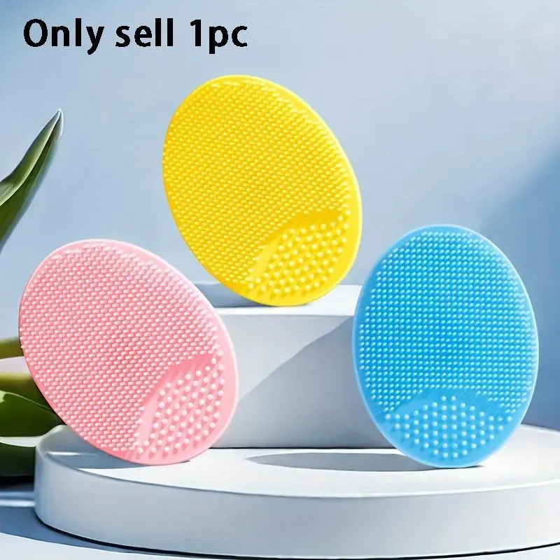 Face Scrubber Exfoliator, Face Cleansing Brush Pore Scrubbing Brush Silicone Face Cleansing Pore Pad for Deep Cleaning Light Beige Care, At Home Facial, Skin Care Tool, Facial Care Tools
