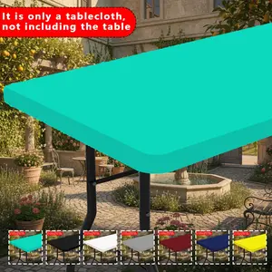 Rectangular Solid Color Washable Table Cover, Vinyl Waterproof Oil-Resistant Easy Clean, Non-Slip Design, Ideal for Outdoor Indoor Use