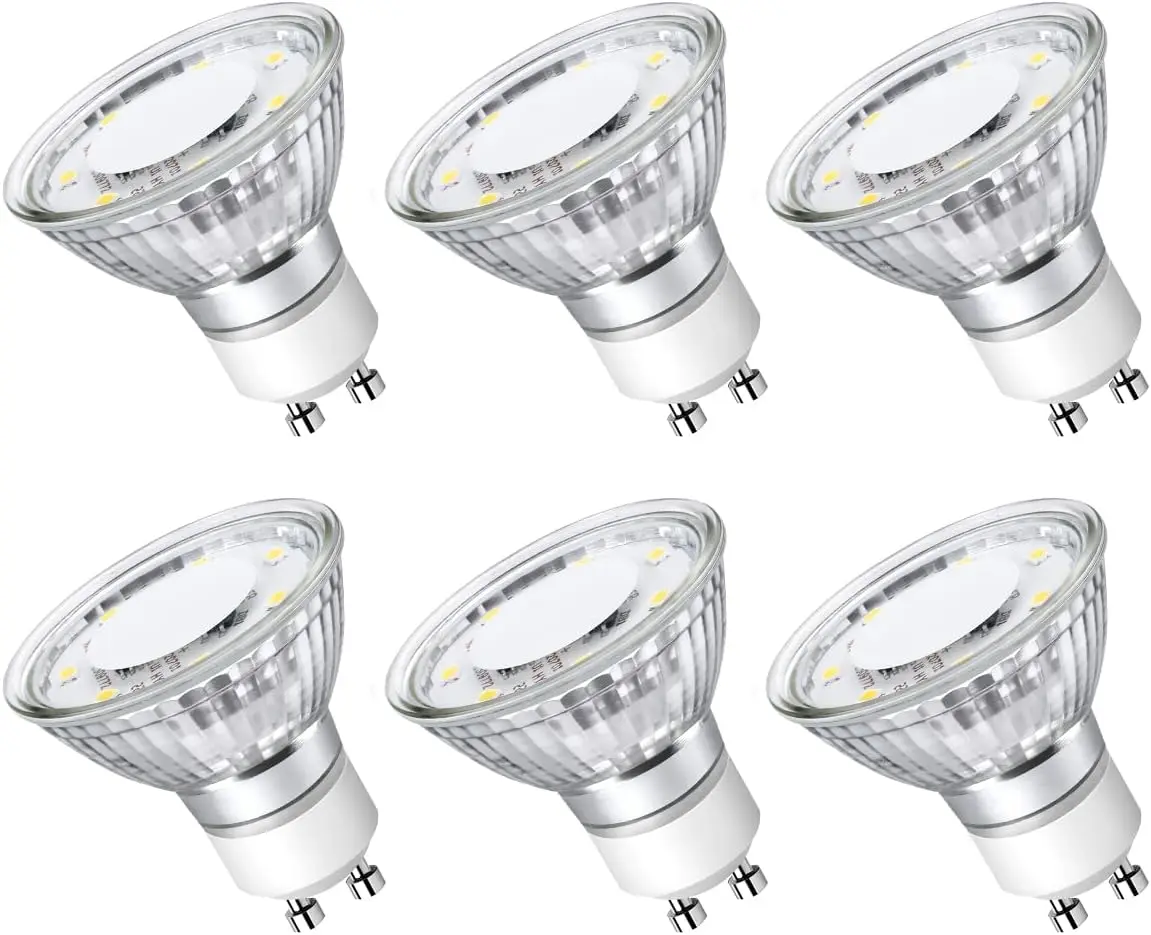 Non-Dimmable GU10 LED Light Bulbs, 4W Energy Efficient 2700K Soft Warm Light, 100° Flood Beam Replacement for Recessed Track Lighting, Ideal for Kitchen, Living Room, 2700K Warm Light