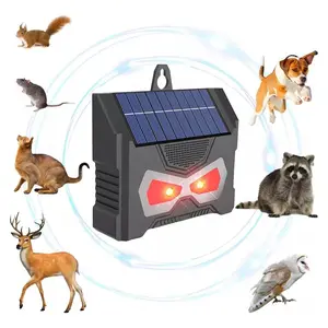 Solar-Powered Smart Ultrasonic Pest Repellents, LED Variable Frequency Animal Deterrent, Repels Mice, Mosquitoes, Flies, Dogs & Cats Safe, Mosquito Repellent, Fly Repellent
