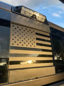 Dodge RAM 1500/2500/3500 Rear Middle Sliding Window American Flag Decal 2009-2026 Car Vehicle Decoration