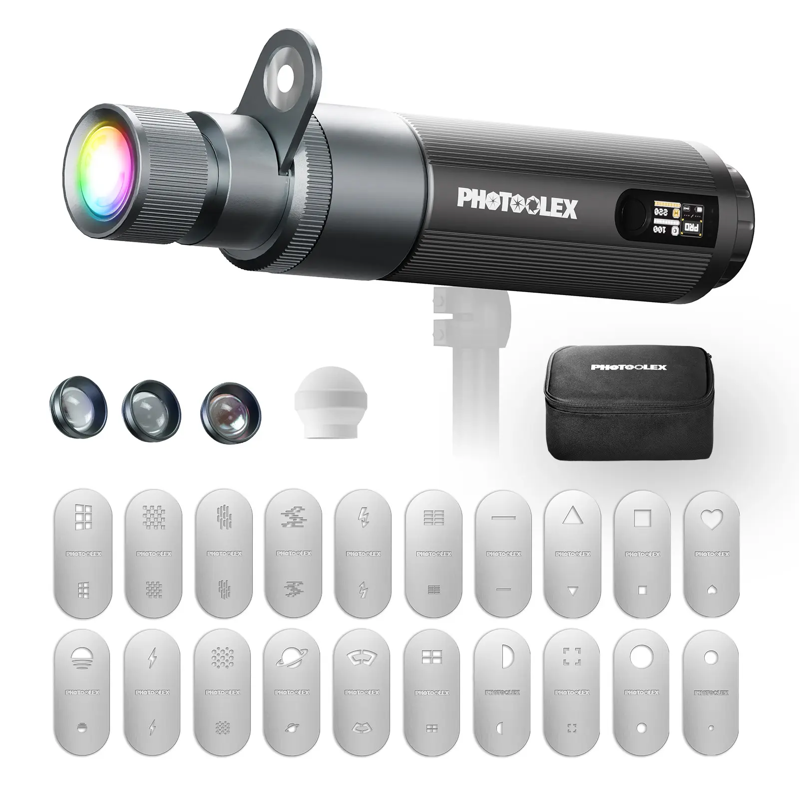 12W RGB Camera Flashlight for Photography & Video | Portable Spotlight for Outdoor, Camping & Content Creation | Perfect Christmas Gift Mother's Day SummerVibes Vlogging Tripod Photographic Kit