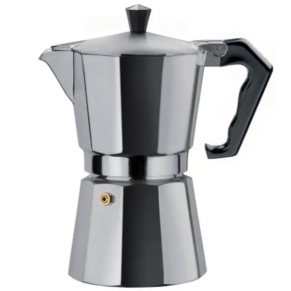 212 MAIN Gnali & Zani Morosina Express Heavy-Wall Aluminium Stovetop Espresso Maker - 9-Cup, Black, Italian Look, Classic Shape Coffee Brewer, Coffee Making Tool with Pressure Relief for Camping Outdoor Cooking