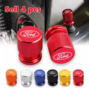 4 Pieces Offroad Tire Valve Stem Caps, Alloy Waterproof Anti-Mud Rust Protection, Durable for Ford Vehicles, Cross Country Driving Accessories