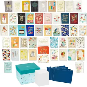 All Occasion Boxed Set of Assorted Blank Greeting Cards with Card Organizer (Pack of 100)—Birthday, Thank You, Congratulations, Wedding, Baby, Thinking of You, Sympathy