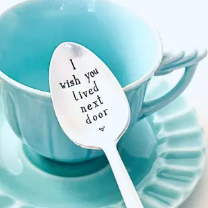 Engraved Stainless Steel Spoon, Perfect Gift for Birthday & Christmas, Home Kitchen Utensil, Nutritional Enthusiasts Choice