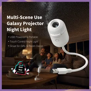 USB Galaxy Projector Night Light with Star Discs, 2-in-1 Mini LED Starry Sky Lamp for Bedroom Ceiling, Wall, Kids Room, Car & Room Decor