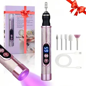 Professional Nail Polish Remover & Buffer Machine, Portable Wireless LCD Display, Gel & Salon Use, Nail Care, Women's Gift