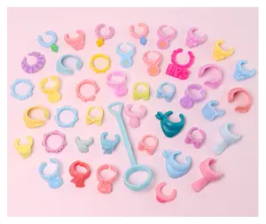 10pcs Mini Plastic Collar Accessories Set for Action bobble-head Mini Shorthair Cat Dashchund Husky Kitten Bunny Great Dane Pet Toys(B32)